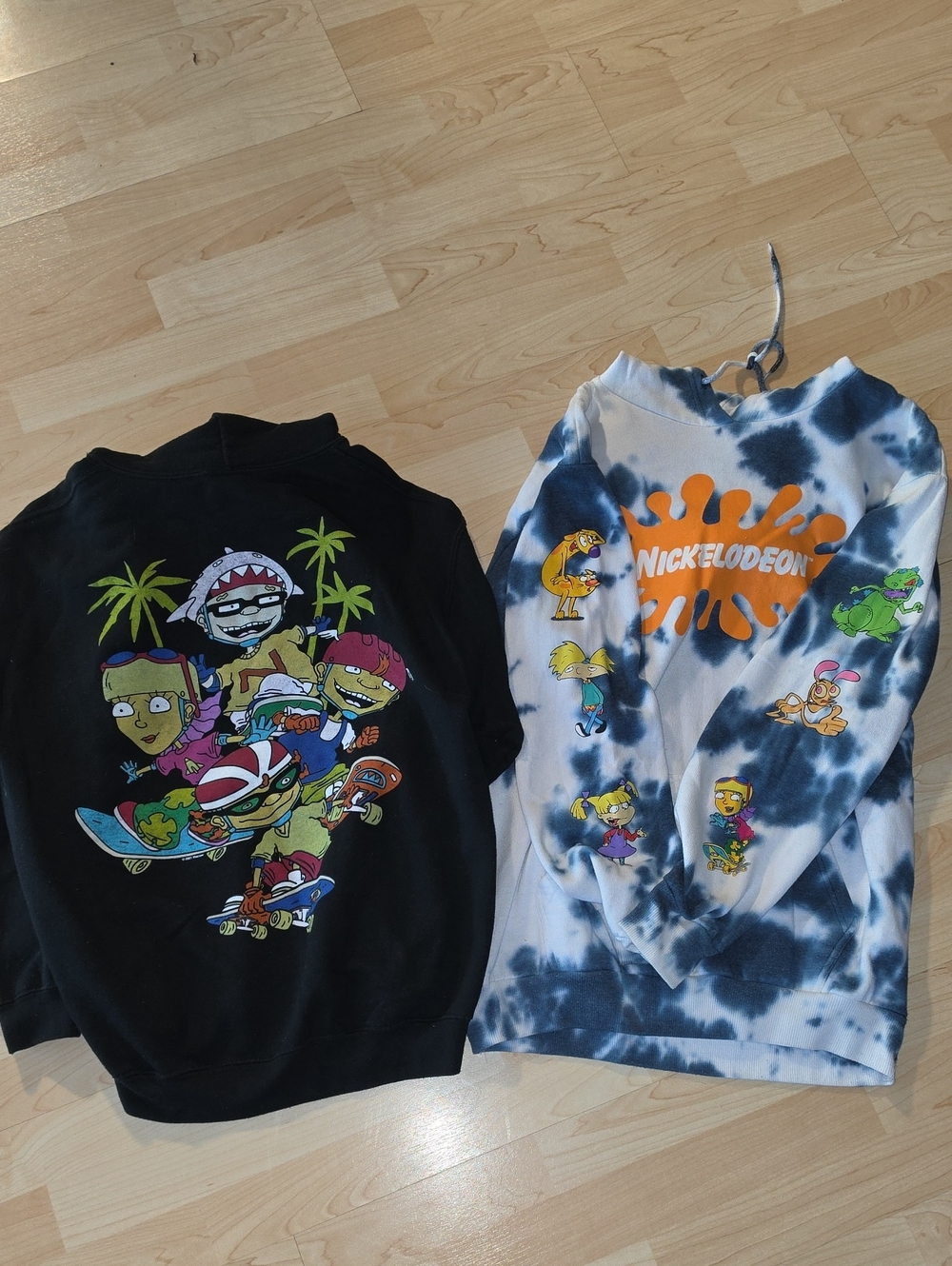 2 Nickelodeon Adult Hoodies Rocket Power Tie Die Catdog Raptar Medium